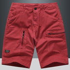 Pantalones cortos para hombre de bolsillos con cremallera estilo cargo recto - Elías