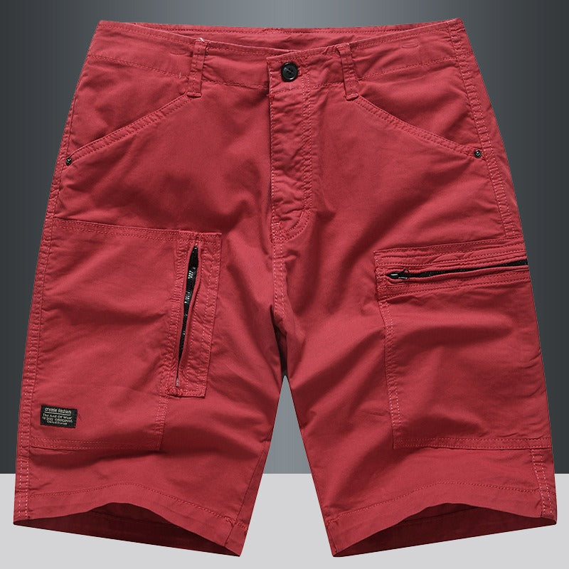 Pantalones cortos para hombre de bolsillos con cremallera estilo cargo recto - Elías