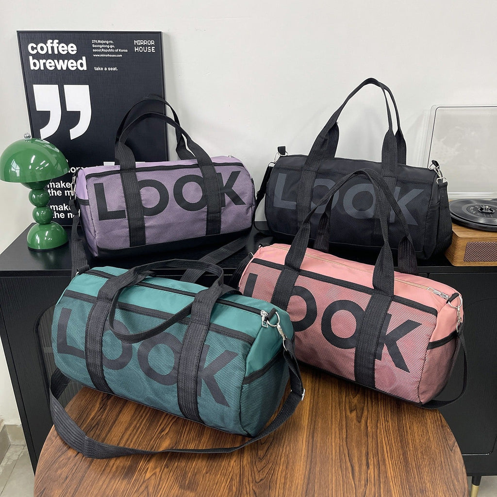 Bolso deportivo para mujer con compartimento independiente y diseño cilíndrico - Lía