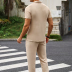 Conjunto casual hombre tela arrugada estilo relajado - Dario