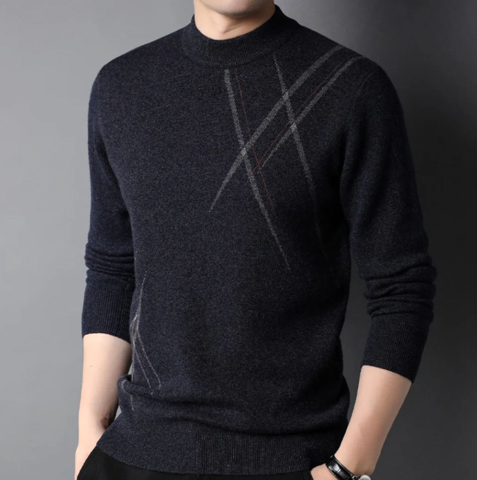 Elegante jersey de cuello redondo de alta calidad para hombre