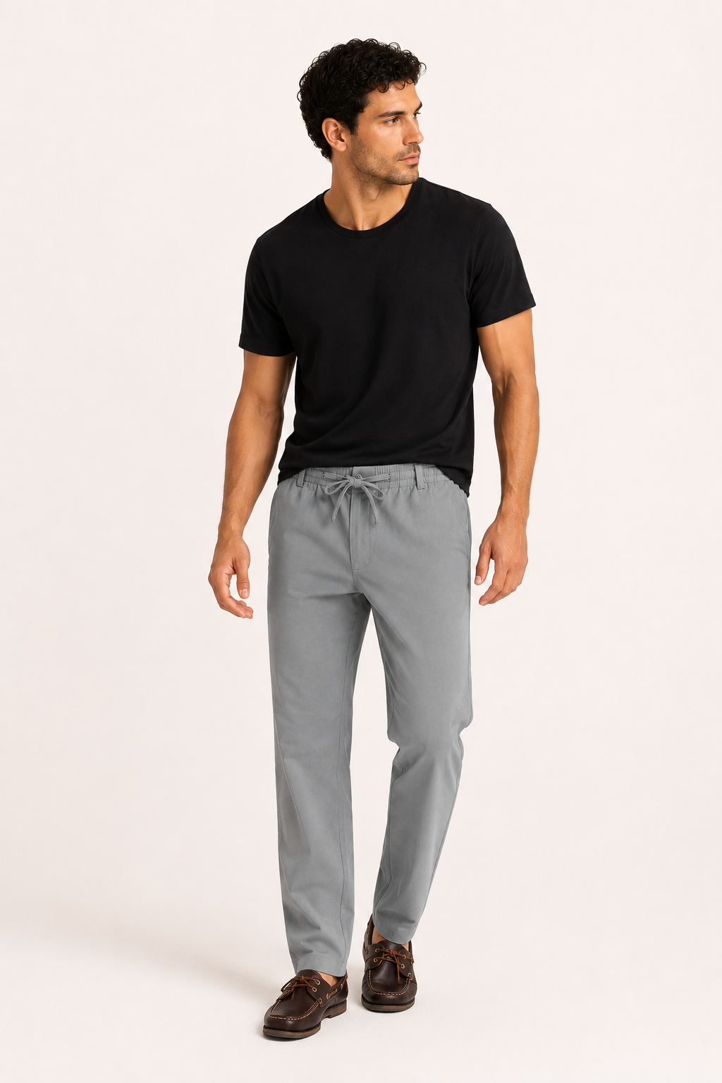 Pantalón casual hombre de pierna recta con cintura elástica - Kaspar