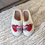 Zapatillas de felpa para mujer motivo bordado - Valentina