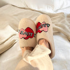 Zapatillas de felpa para mujer motivo bordado - Valentina