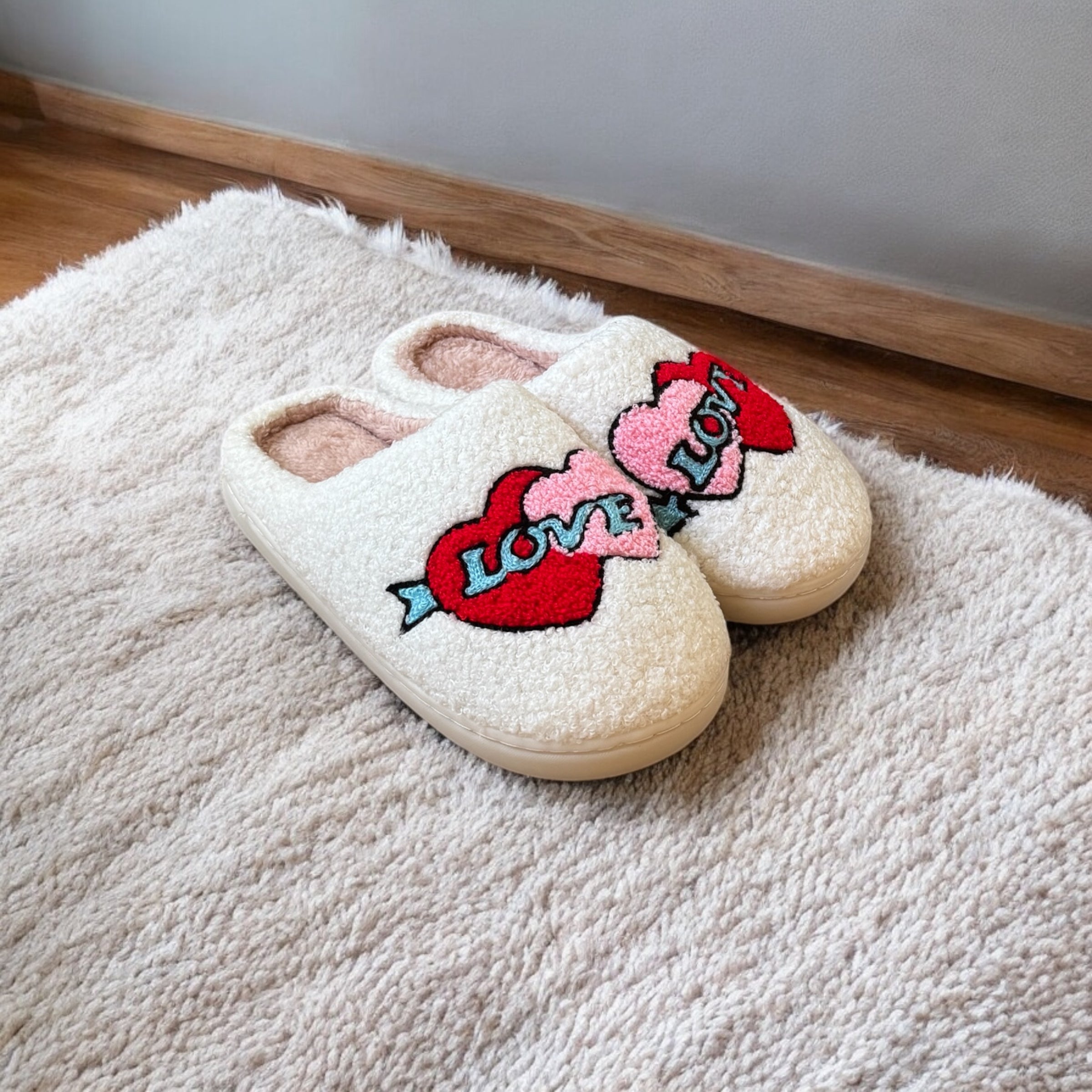 Zapatillas de felpa para mujer motivo bordado - Valentina