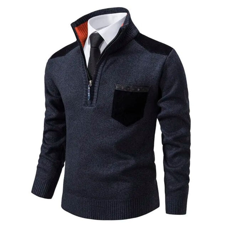 Sueter de punto hombre con media cremallera - Lennart