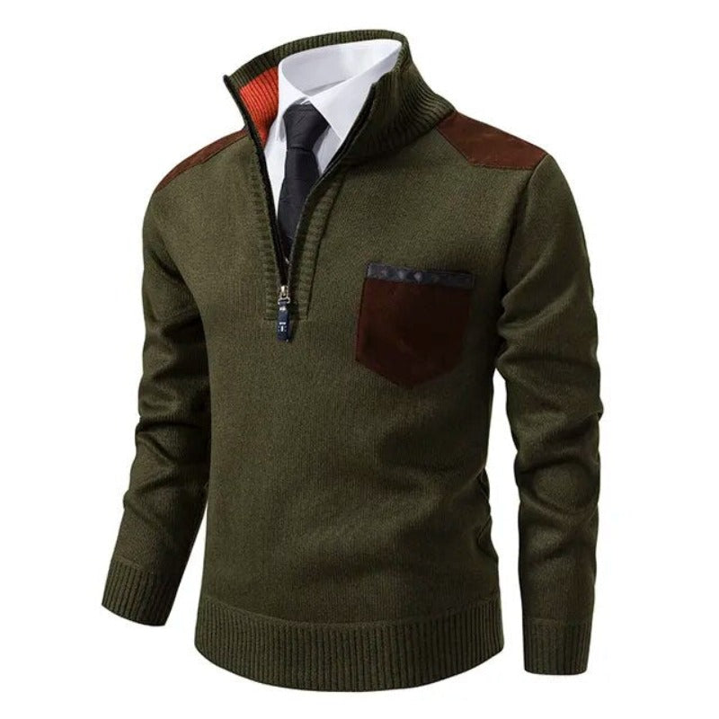 Sueter de punto hombre con media cremallera - Lennart