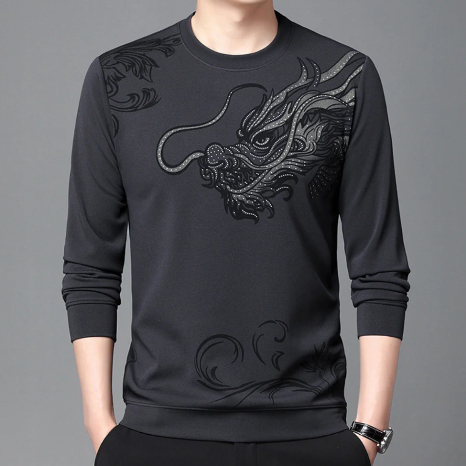 Cómoda sudadera para hombre con escote redondo