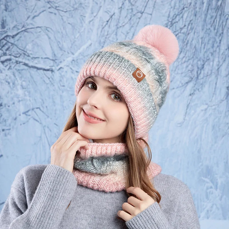 Conjunto de gorro y cuello tejido para mujer - Nireka