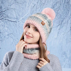 Conjunto de gorro y cuello tejido para mujer - Nireka