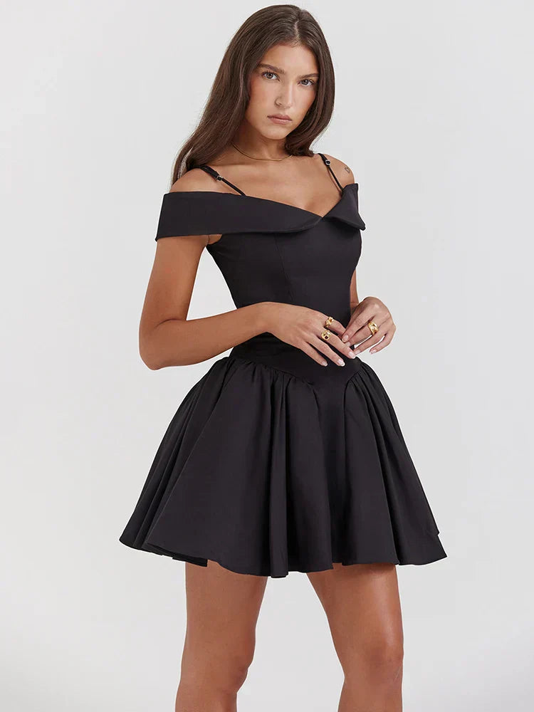 Karli - Favorecedor vestido de noche con hombros al descubierto
