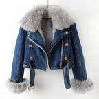 Chaqueta vaquera para mujer con ribete - Serene
