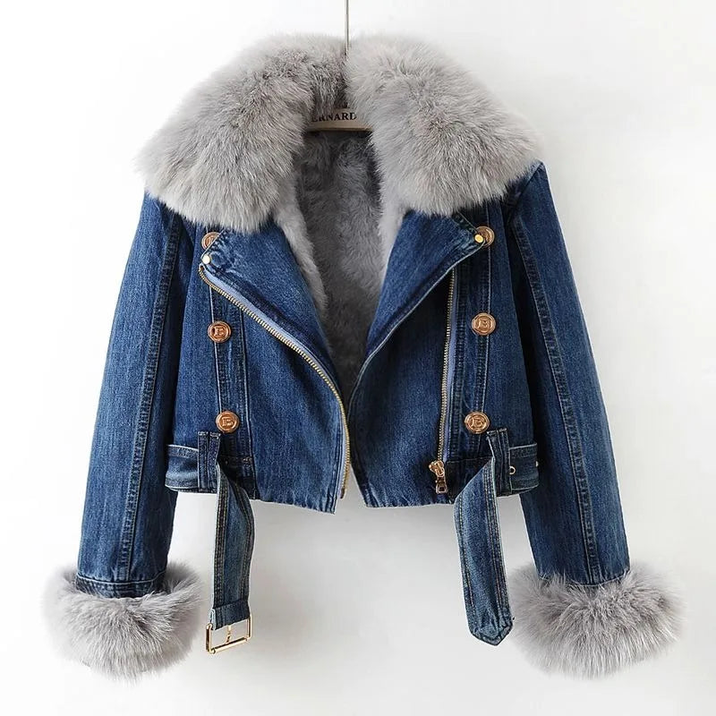 Chaqueta vaquera para mujer con ribete - Serene