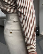 Camisa de hombre de corte italiano a rayas - Savino