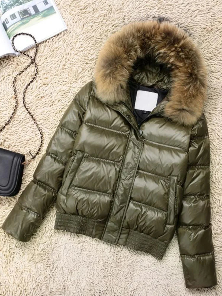 Chaqueta acolchada para mujer con capucha envolvente - Romantza