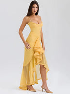 Julia - Vestido largo casual de tirantes con encaje para mujer