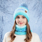 Conjunto de gorro y cuello tejido para mujer - Nireka