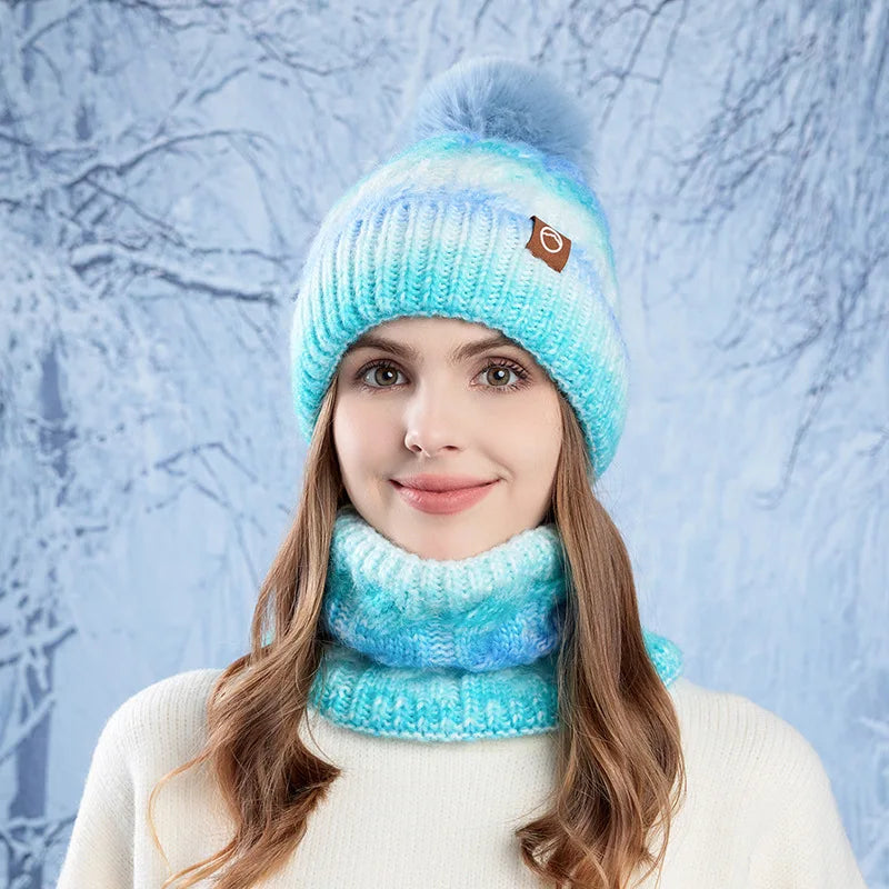 Conjunto de gorro y cuello tejido para mujer - Nireka