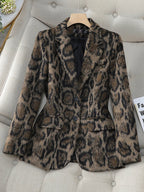 Leandra - Blazer de leopardo casual de mujer