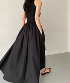 Vestido largo mujer sin mangas elegante negro - Marie