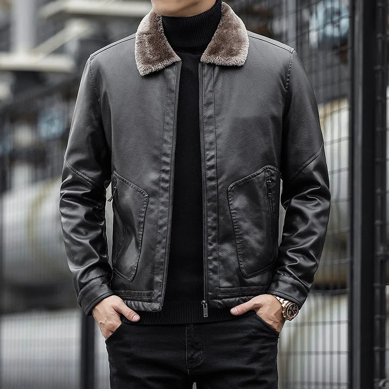 Chaqueta para hombre con cuello de lana - Romain
