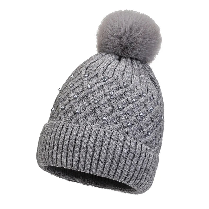 Gorro tejido para mujer con pompón - Kiremo