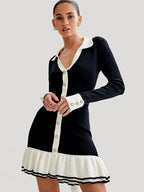 Frida - Elegante vestido con dobladillo fruncido