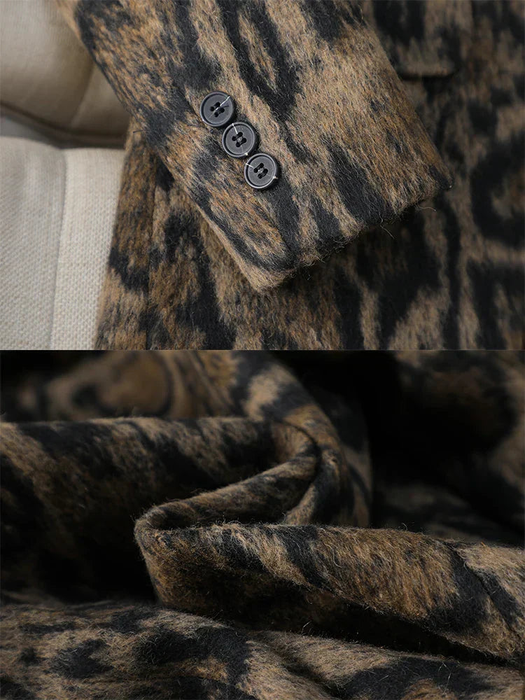 Leandra - Blazer de leopardo casual de mujer