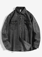 Camisa vaquera robusta de manga larga para hombre