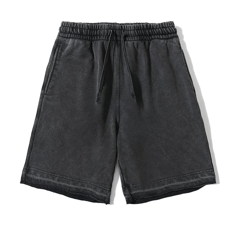 Pantalones cortos de algodón con lavado vintage para hombre