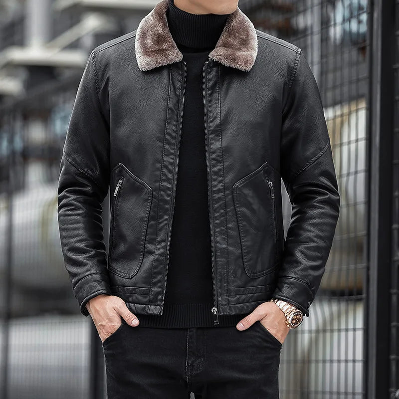 Chaqueta para hombre con cuello de lana - Romain