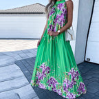 Leah - Maxivestido floral con pliegues