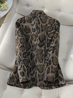 Leandra - Blazer de leopardo casual de mujer