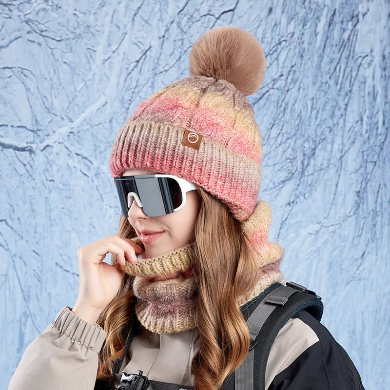 Conjunto de gorro y cuello tejido para mujer - Nireka