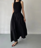 Vestido largo mujer sin mangas elegante negro - Marie
