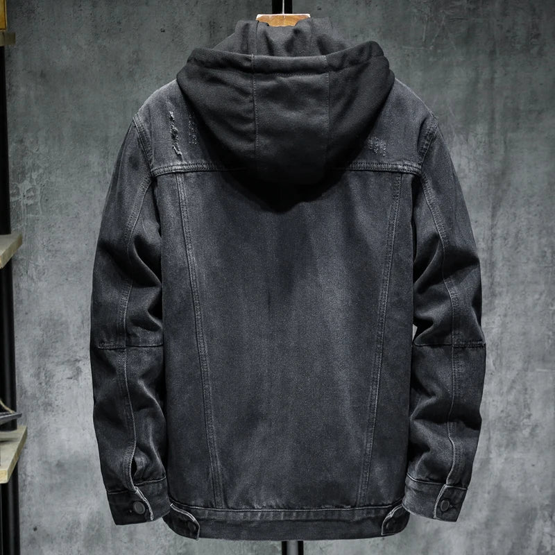 Chaqueta hombre denim con capucha - Shinji