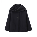 Abrigo para mujer estilo francés con cuello envolvente - Nèora