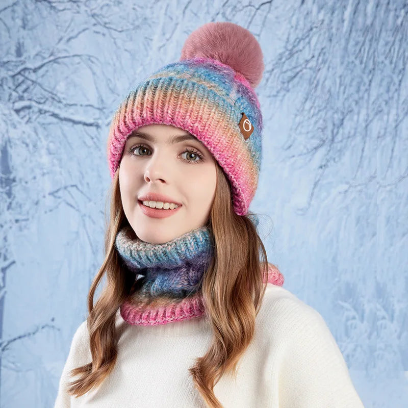 Conjunto de gorro y cuello tejido para mujer - Nireka