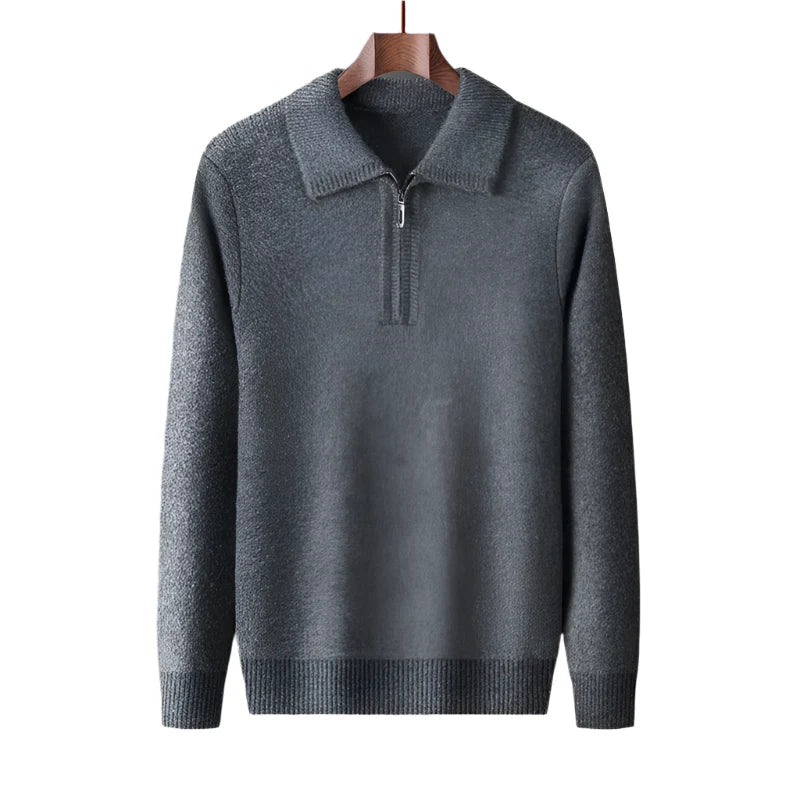 Jersey de punto con media cremallera para hombre - Lauro