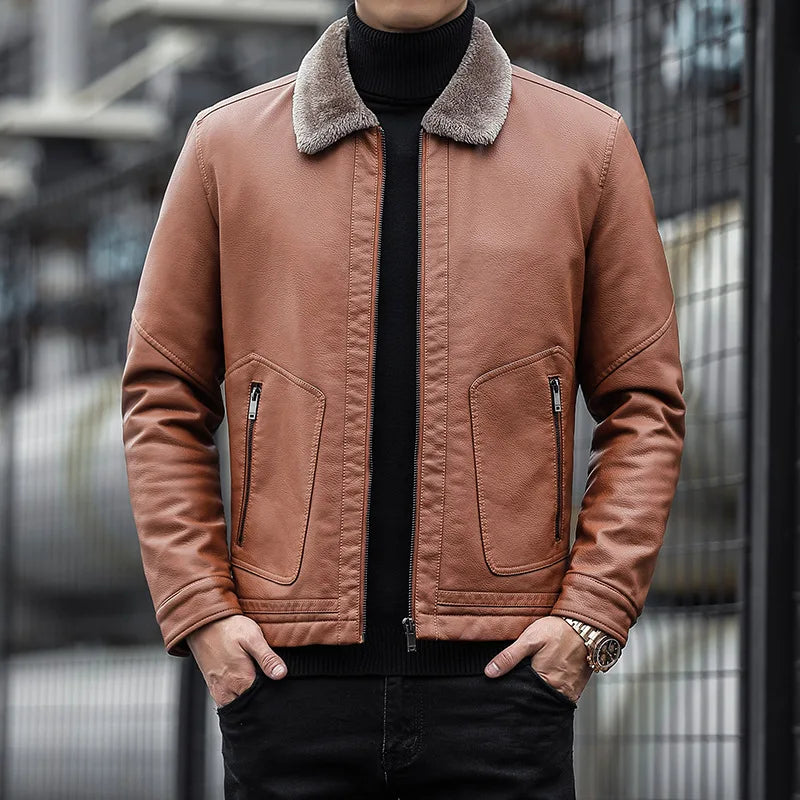 Chaqueta para hombre con cuello de lana - Romain