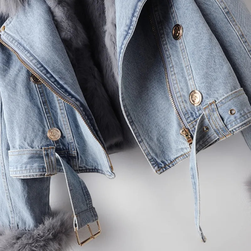 Chaqueta vaquera para mujer con ribete - Serene
