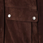 Chaqueta de ante con bolsillos frontales para mujer - Mireane