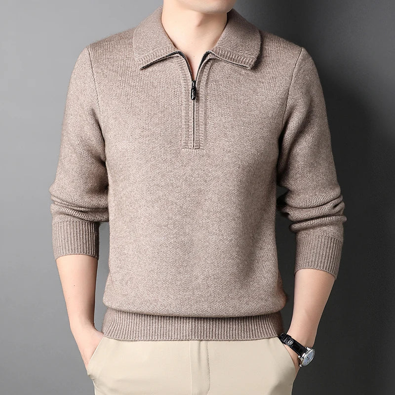 Jersey de punto con media cremallera para hombre - Lauro