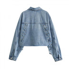 Joanne - Chaqueta vaquera para mujer con grandes bolsillos