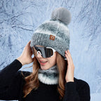 Conjunto de gorro y cuello tejido para mujer - Nireka