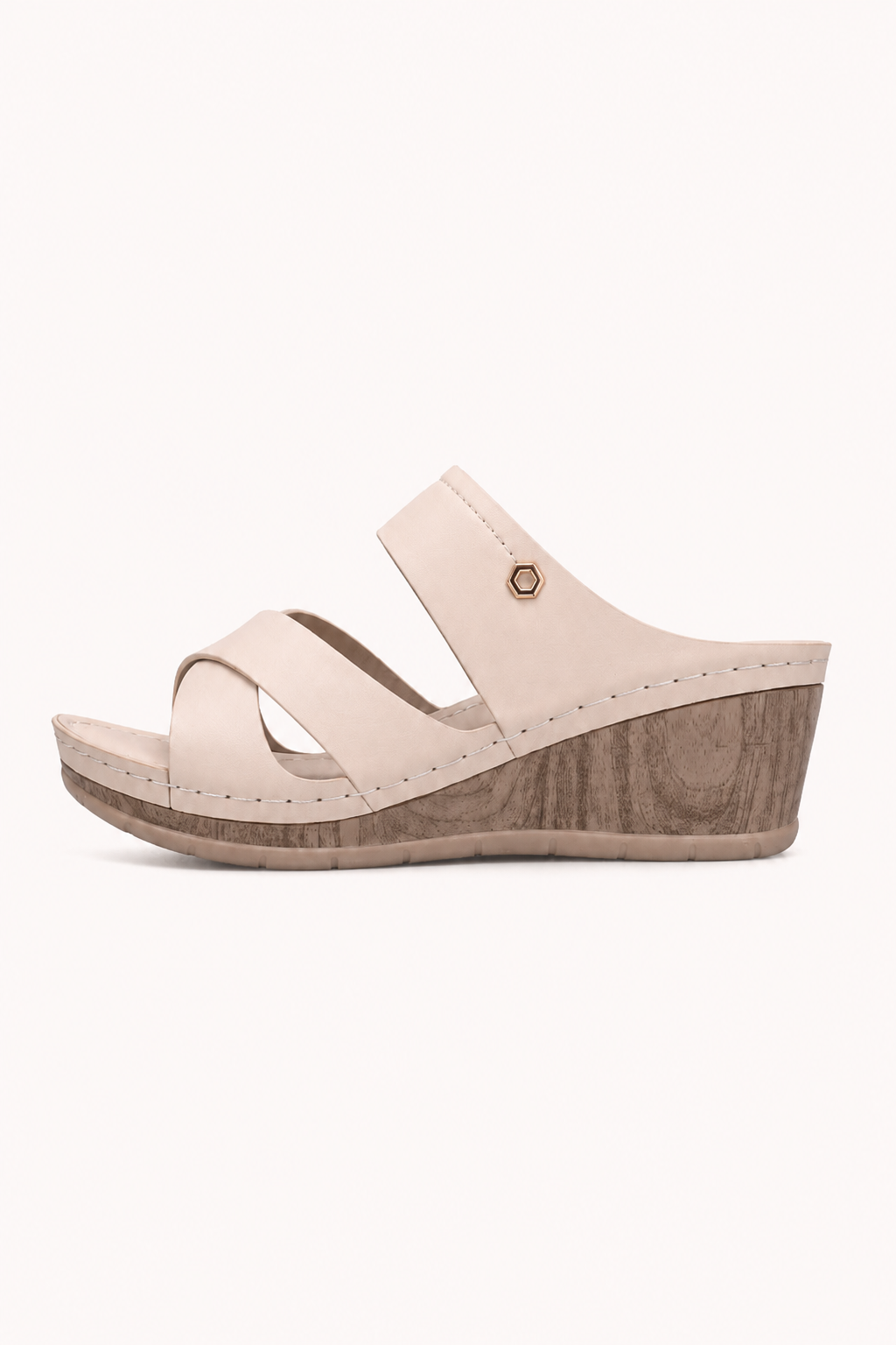 Sandalias de cuña para mujer con plataforma y tiras cruzadas - Brigitte