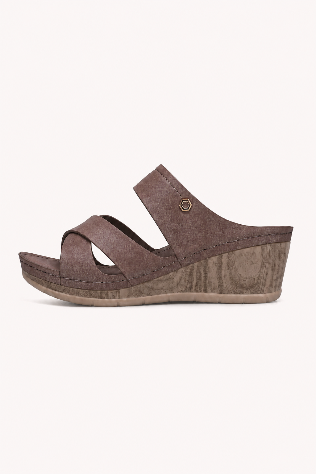 Sandalias de cuña para mujer con plataforma y tiras cruzadas - Brigitte