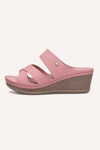 Sandalias de cuña para mujer con plataforma y tiras cruzadas - Brigitte