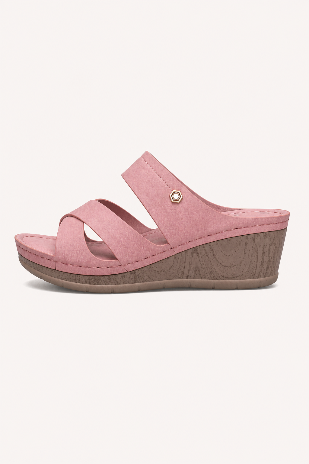 Sandalias de cuña para mujer con plataforma y tiras cruzadas - Brigitte