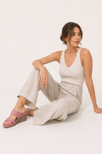 Sandalias de cuña para mujer con plataforma y tiras cruzadas - Brigitte